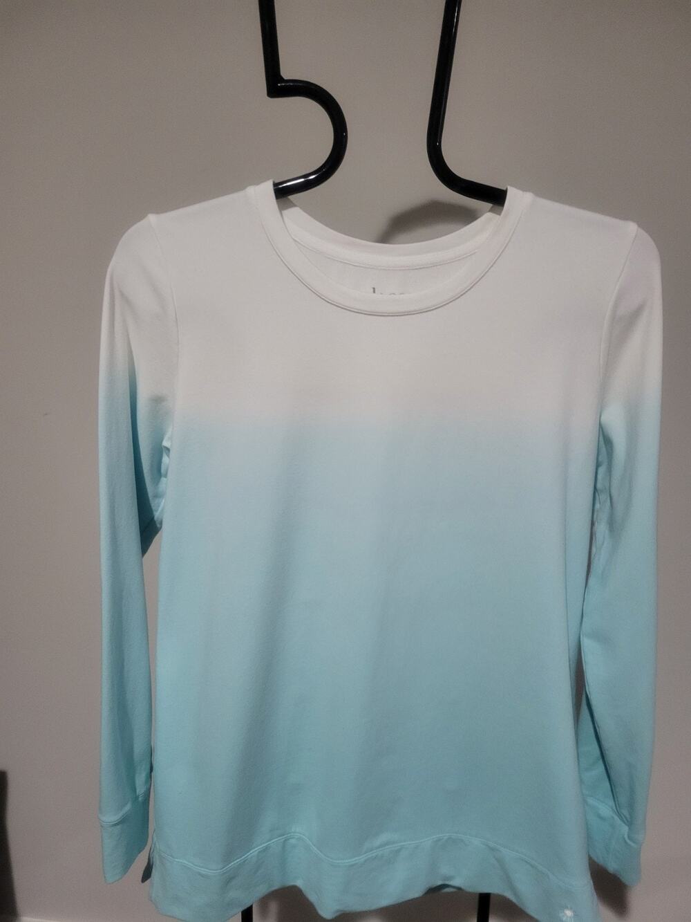 Denim & Co Size Small Light Aqua French Terry Dip Die Tunic A688718 NWOT